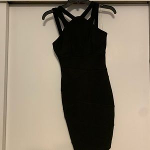 black tight dress
